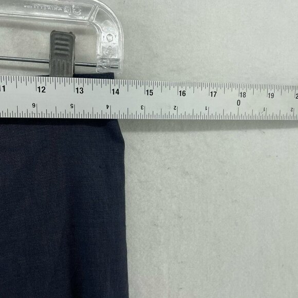 Tahari Straight Skirt Women Sz 4 Navy Blue Lined Seamless Mid Length Linen Blend - Picture 3 of 11